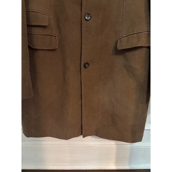 Banana Republic Mens Pea Coat Trenchcoat Moleskin Overcoat Large Tall Long - Picture 3 of 8